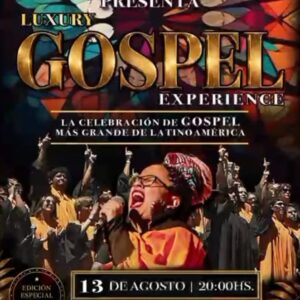 Flyer del concierto en teatro Abasto dado por el coro de música Gospel AfroSound Choir el 13 de agosto